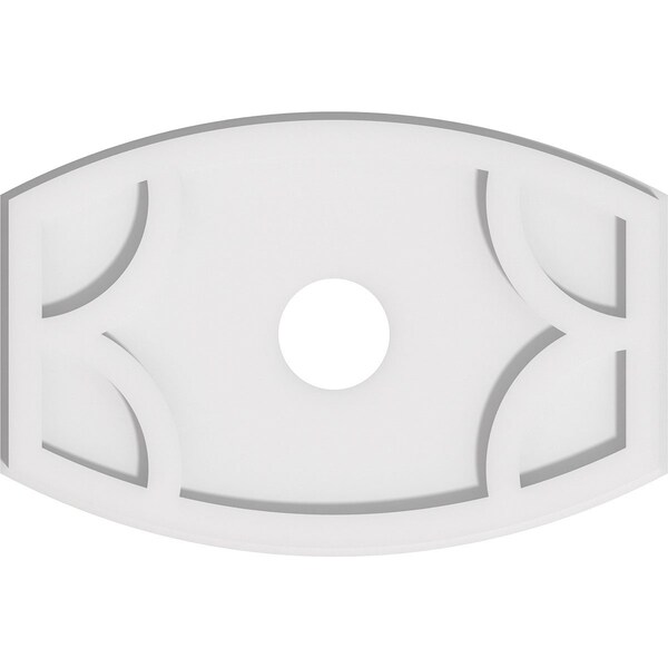 Ekena Millwork Kailey Architectural Grade PVC Ceiling Medallion, 18"W x 12"H x 3"ID x 9 3/4"C x 1"P, One-Piece CMP18X12KY-03000 - main